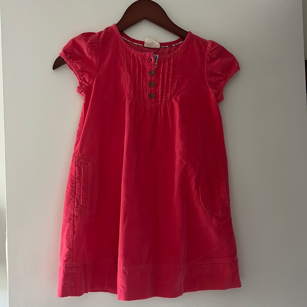Mini Boden little girls pink corduroy dress